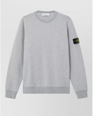Stone Island 6100060 Long Sleeve Ribbed Hem Top - Gray