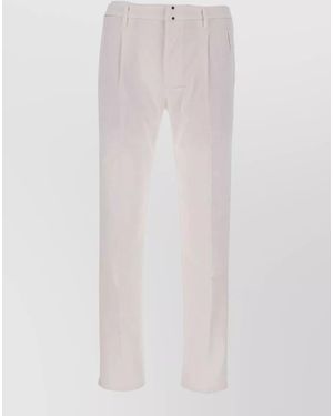 Incotex Tailored Trousers Belt Loops Back Pockets - White