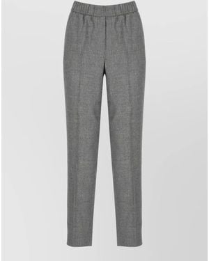 Peserico Tailored Ankle Length Breathable Comfort Pants - Gray