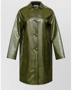 MM6 by Maison Margiela Mid Length Single Breasted Coat - Green