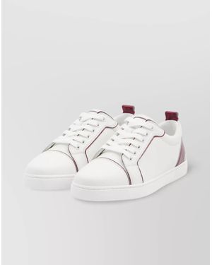 Christian Louboutin Youthful Flat Sneakers With Unique Leather Imperfections - Natural