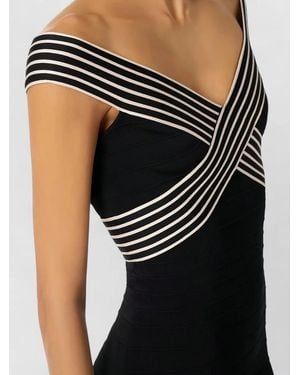 Elisabetta Franchi Striped Knit Maxi Dress - Black