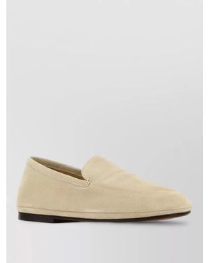 Lemaire Suede Finish Loafers Round Toe Design - Natural