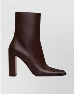 Alaïa Square Toe Ankle Length Boots - Brown
