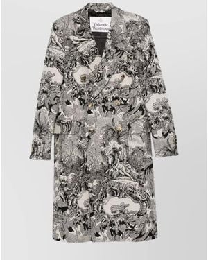 Vivienne Westwood Printed Double-Breasted Coat - Grey