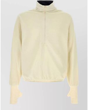 Entire studios Fleece Oversized High-Neck 3/4-Zip Sweatshirt - Natural