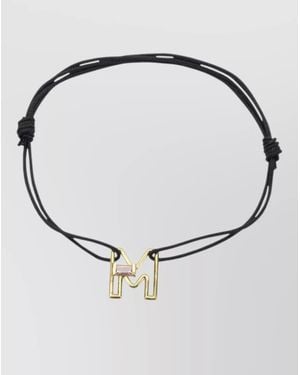 Aliita Bracelet Letter M Charm Adjustable Cord - Multicolour