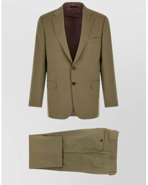Brioni Brunico Tailored Dress Suit Notch Lapel - Green