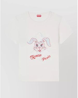 KENZO Cotton Printed Crewneck Short-Sleeve T-Shirt - White