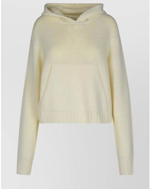 Palm Angels Cashmere-Blend Knitted Hooded Jumper - Natural
