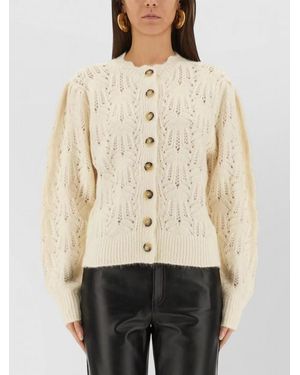 Isabel Marant Maxine Cardigan Long Sleeves Textured Knit - Natural