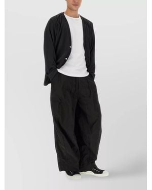 Needles V-Neck Logo Cardigan Long Sleeves - Black