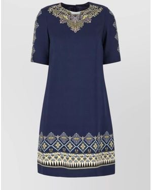 Etro Printed Midi Dress - Blue