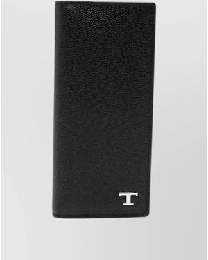 Tod's Long Continental Wallet Textured Surface Design - Black
