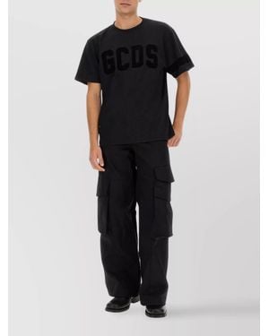 Gcds Cotton Regular-Fit Cargo Trousers - Black
