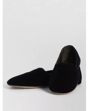 The Row Ponti Velvet Leather Sole Slippers - Black