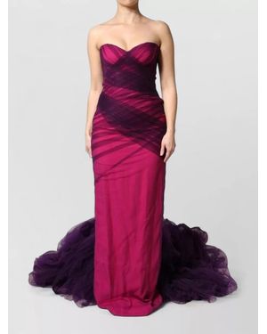 Dolce & Gabbana Strapless Sheath Mermaid Gown - Purple