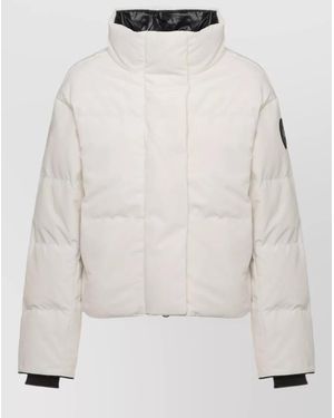 Canada Goose Short Padded Coat High Neck Sleeves - White