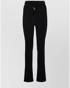 Alanui Flared Knit Track Trousers - Black