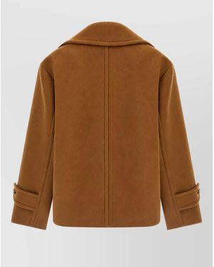 Chloé Wool Double-Breasted Coat - Brown