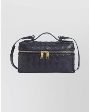 Bottega Veneta Vanity Case Clutch Bag With Adjustable Strap - Blue