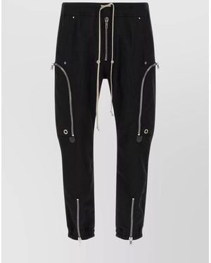 Rick Owens Bauhaus-Inspired Cargo Pants With Elastic Waistband - Black