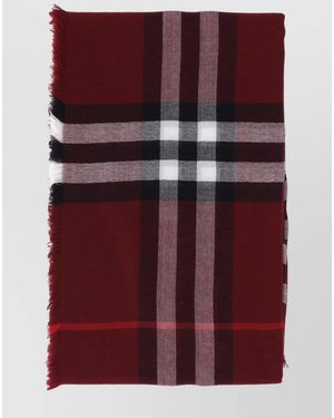 Burberry Wool Checked Scarf - Purple