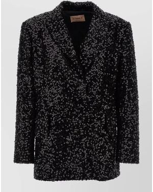 Le twins Como Tailored Sequin Blazer Single Breasted - Black