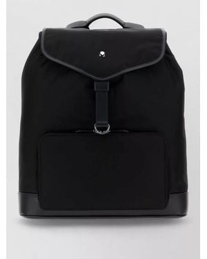 Montblanc Canvas Backpack Adjustable Straps Versatile Use - Black