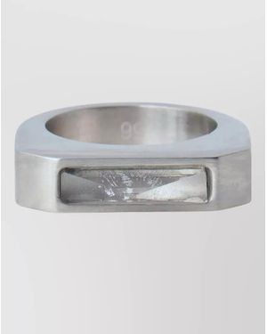 Rick Owens Brass Rectangular Ring - Grey
