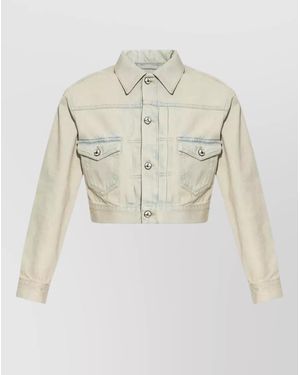 Vivienne Westwood Marlene Denim Jacket Cropped Chest Pockets - Natural