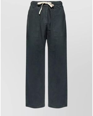 Palm Angels Curved Logo Loose Wide-Leg Trousers - Blue