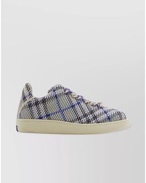 Burberry Check Knit Trainers - Natural
