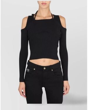 Versace Jeans Couture Off-Shoulder Sweatshirt - Black