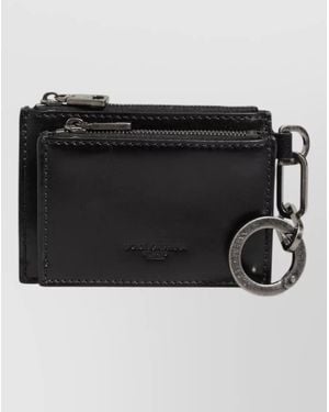 Dolce & Gabbana Leather Zipped Card Holder Coin Purse Keyring - Black