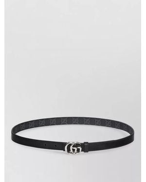 Gucci Gg Marmont Reversible Thin Monogram Belt - Grey