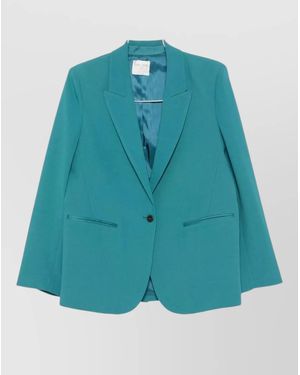 forte_forte Tailored Blazer Jacket Single Breasted Design - Blue