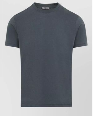 Tom Ford Lyocell T Shirt Short Sleeves Round Neckline - Blue