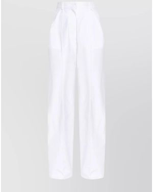 Sportmax Cotton Wide-Leg Pants - White