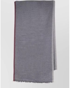 Brunello Cucinelli Cashmere Wool Scarf Two Tone Fringe - Grey
