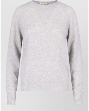 Ma'ry'ya Knit Sweater Crew Neck Long Sleeves - White