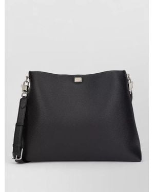 Dolce & Gabbana Calfskin Vittoria Tote Bag - Black