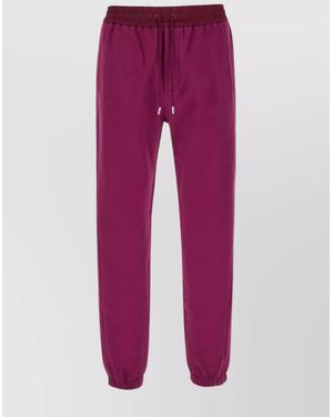 Saint Laurent Cotton Track Trousers - Purple