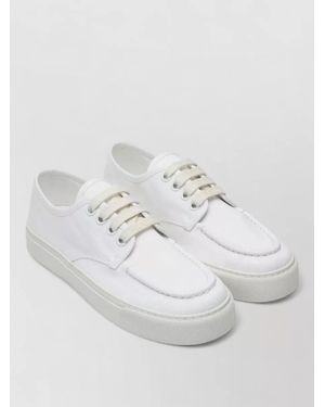 Prada Low Top Trainers Round Toe Rubber Sole - White