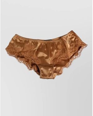 Dolce & Gabbana Silk Lace Briefs - Brown
