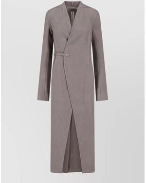 Rick Owens Wool Single Breasted Coat - Grey