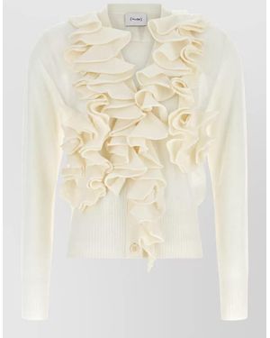 Nude Ruffle Cardigan - Natural