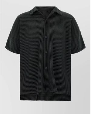 Homme Plissé Issey Miyake Pleated Short-Sleeve Shirt - Black