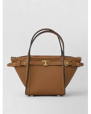 Tod's Mini Leather Shoulder Shopping Bag - Brown
