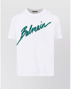 Balmain Crew Neck Short Sleeves - White